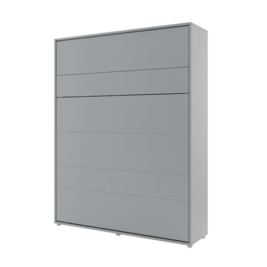 Cortez Super King Size Bed Wall Vertical In Matt Grey With LED