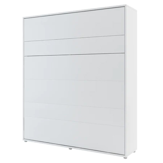 Cortez Super King Size Bed Wall Vertical In Matt White With LED