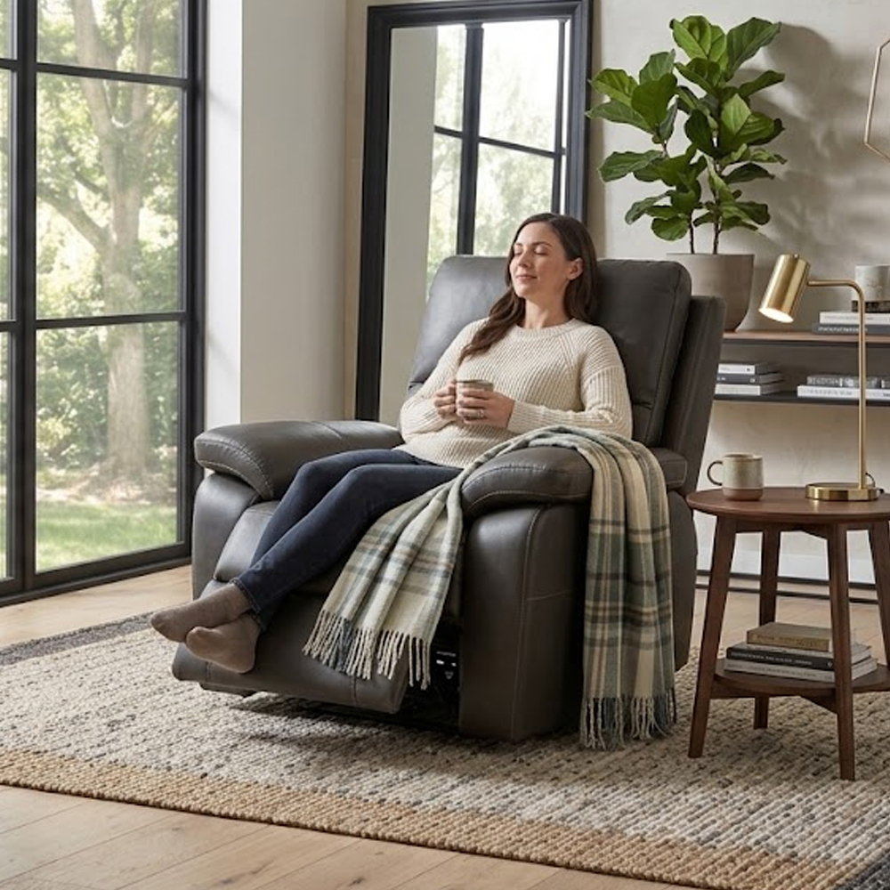 Cortina Leather Electric Recliner 1 Seater Sofa in Chocolate