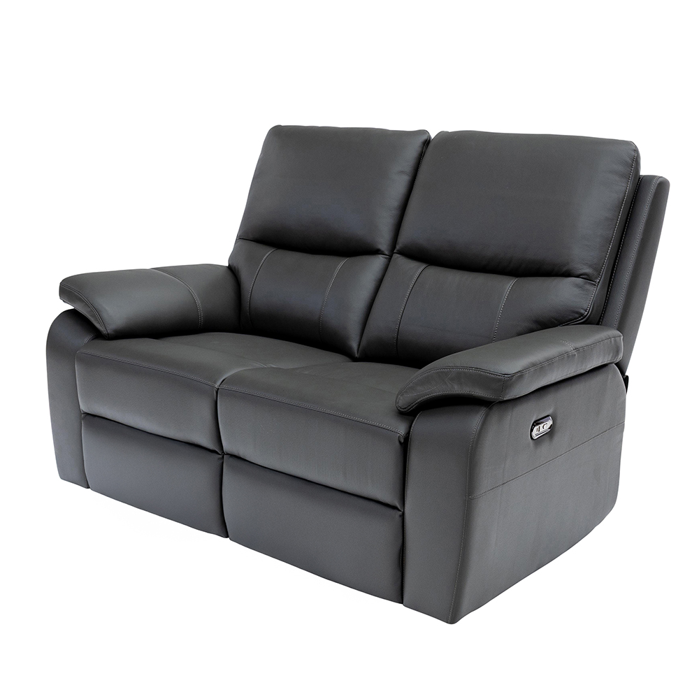 Cortina Leather Electric Recliner Sofa Suite in Charcoal