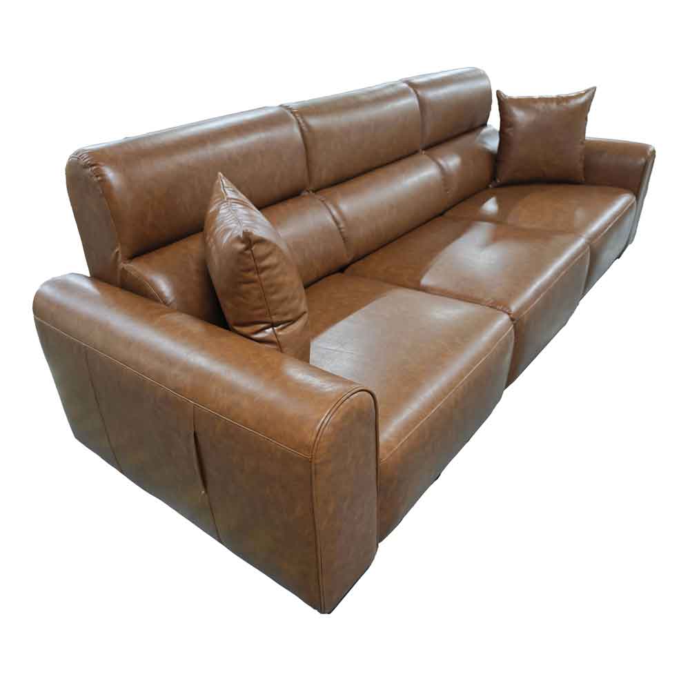 Cortland Leather 3 Seater Electric Sofa in Brown