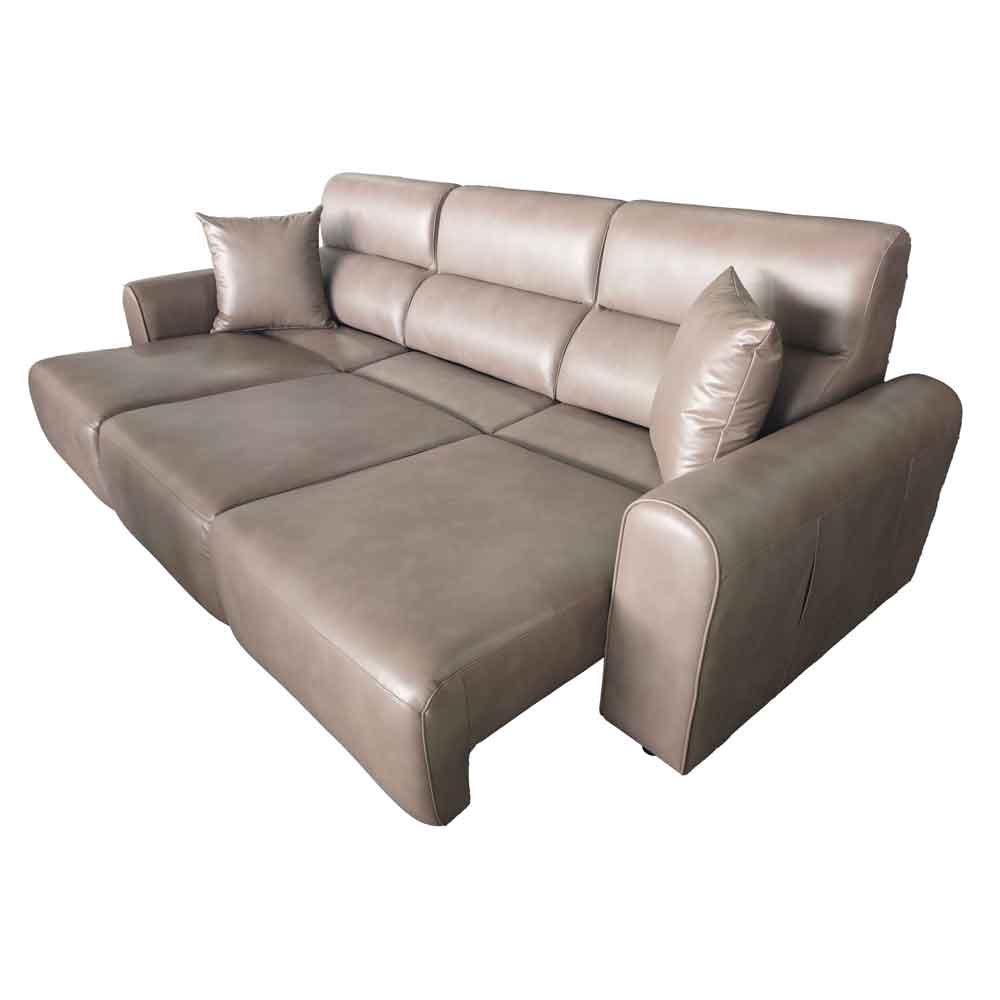 Cortland Leather 3 Seater Electric Sofa in Coffee