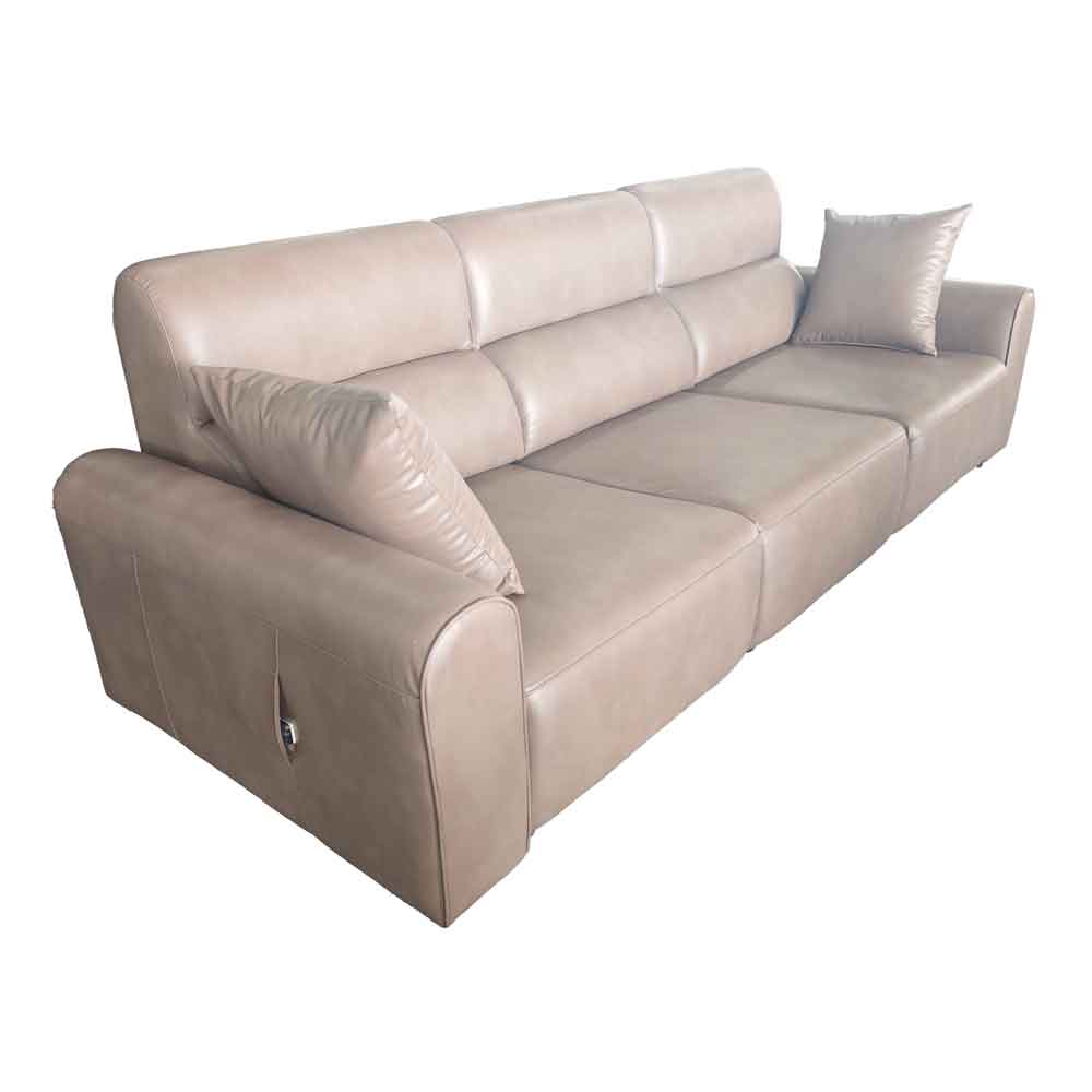 Cortland Leather 3 Seater Electric Sofa in Coffee