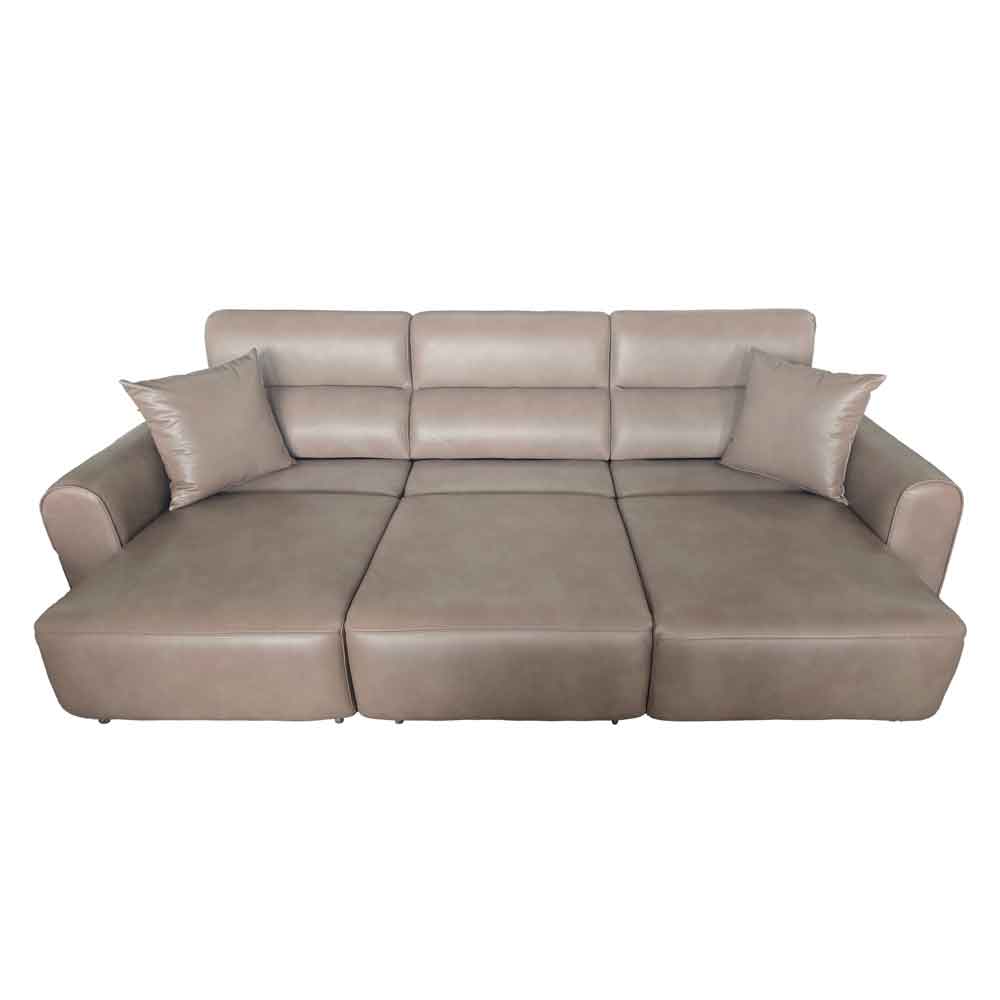 Cortland Leather 3 Seater Electric Sofa in Coffee