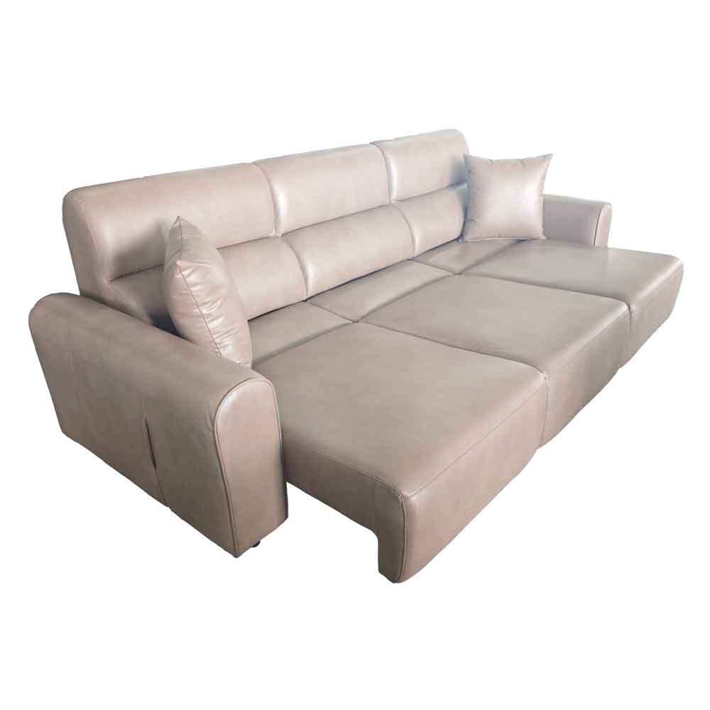Cortland Leather 3 Seater Electric Sofa in Coffee
