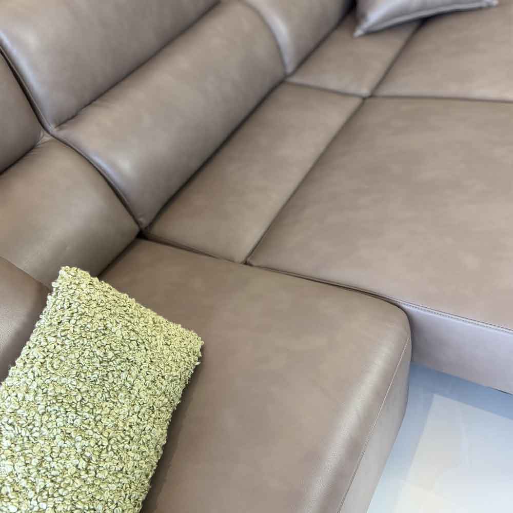 Cortland Leather 3 Seater Electric Sofa in Coffee