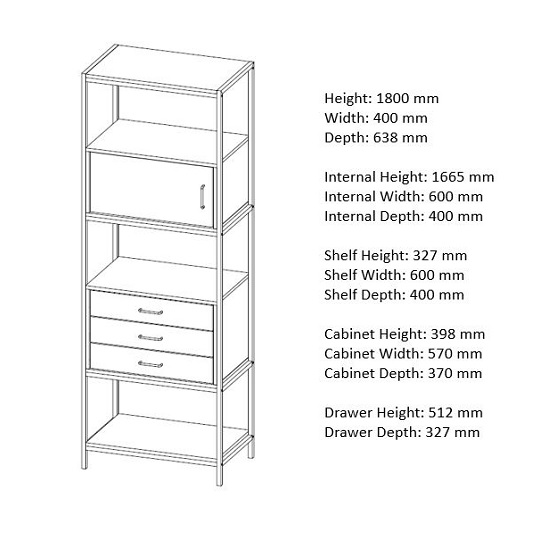 Coruna Wooden Shelving Unit In Rustic And Metal Frame_3