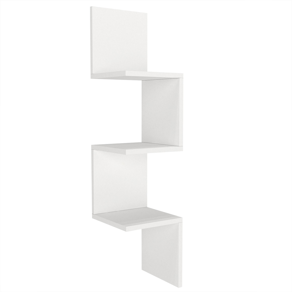 Corviano Wooden Wall Hung Shelving Unit With 3 Shelves In White