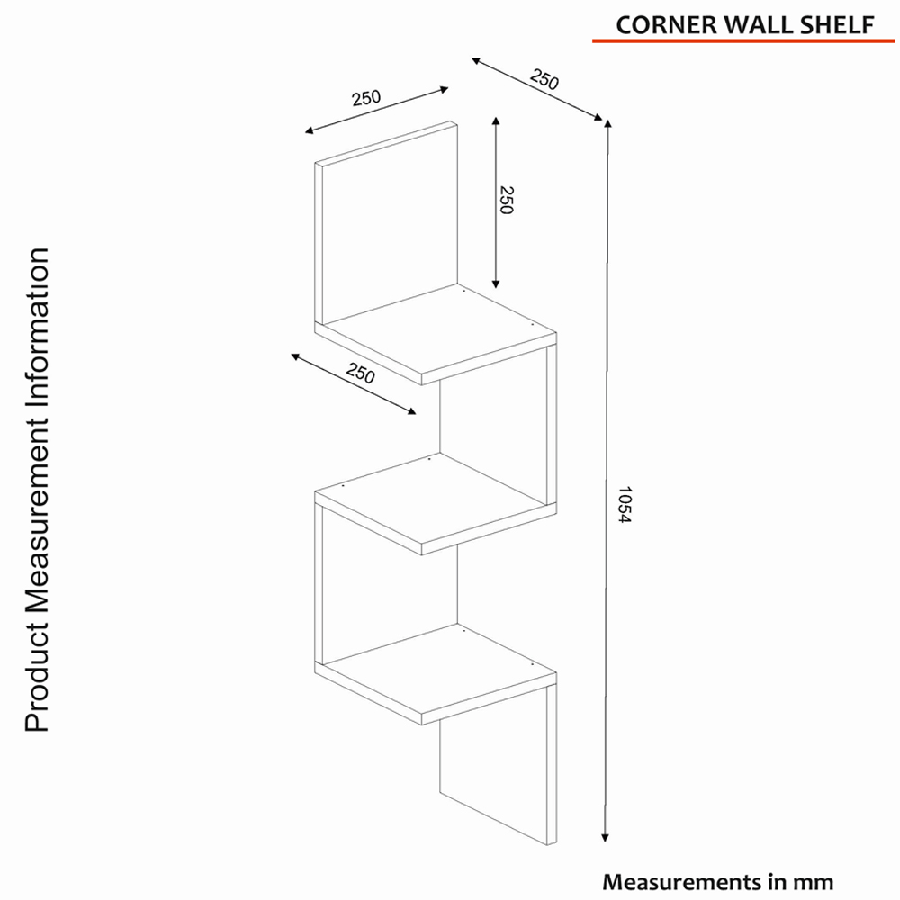 Corviano Wooden Wall Hung Shelving Unit With 3 Shelves In White