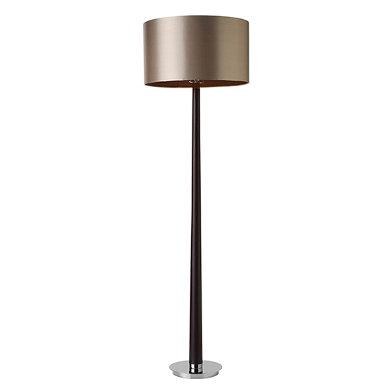 Corvina Mink Shade Floor Lamp In Dark Wood