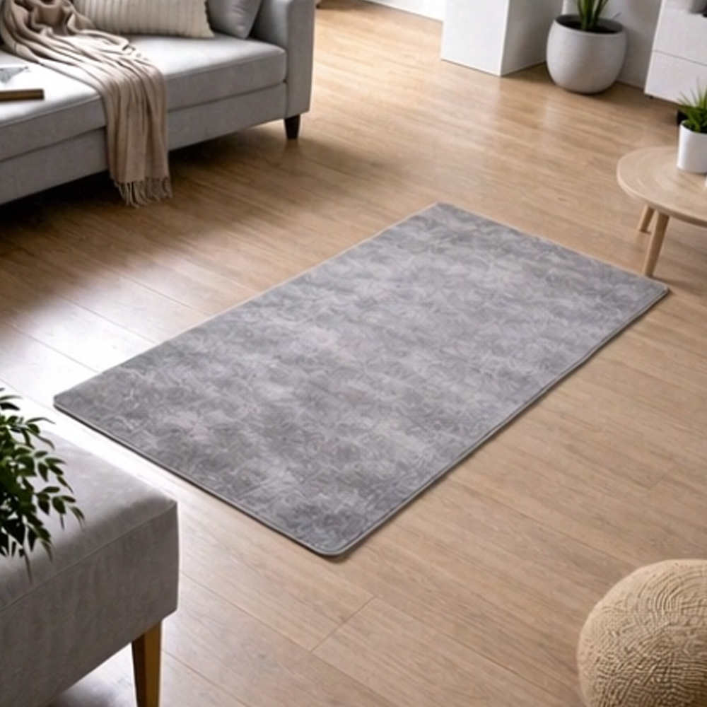 Corwin 150cm Polyester Washable Anti-Slip Rug In Grey