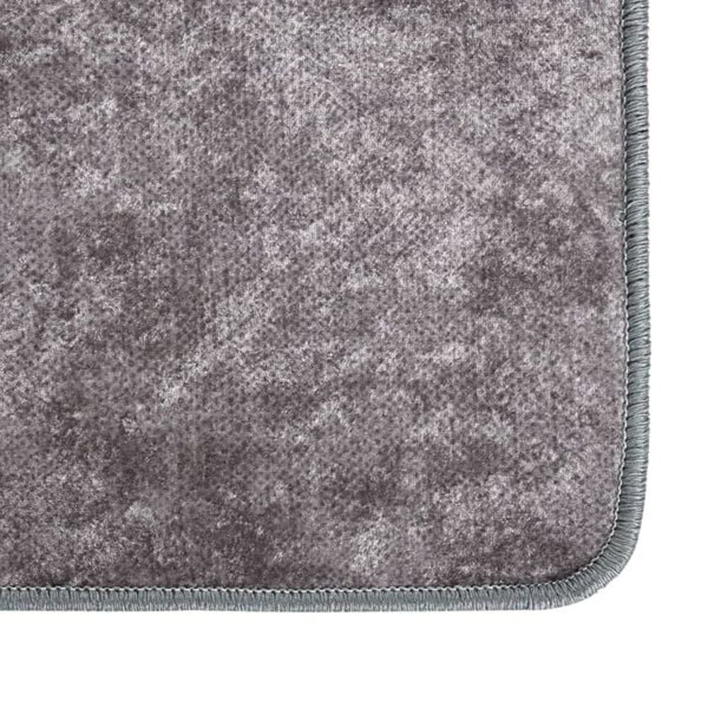 Corwin 150cm Polyester Washable Anti-Slip Rug In Grey