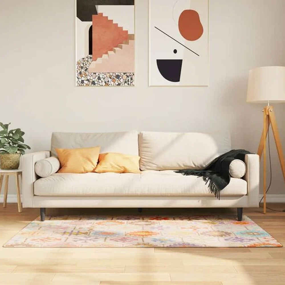 Corwin 150cm Polyester Washable Anti-Slip Rug In Multicolour
