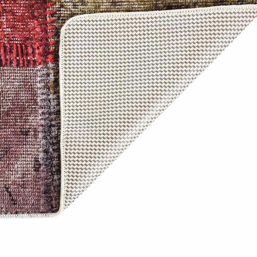 Corwin 150cm Polyester Washable Anti-Slip Rug In Patchwork Pattern