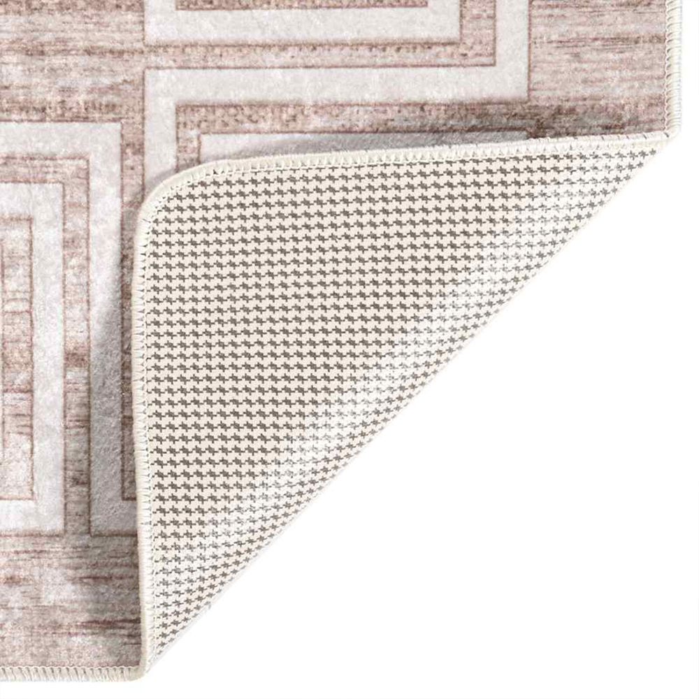 Corwin 300cm Polyester Washable Anti-Slip Rug In Beige And Gold