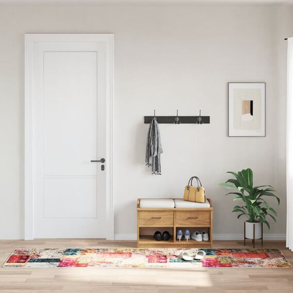 Corwin 300cm Polyester Washable Anti-Slip Rug In Patchwork Pattern