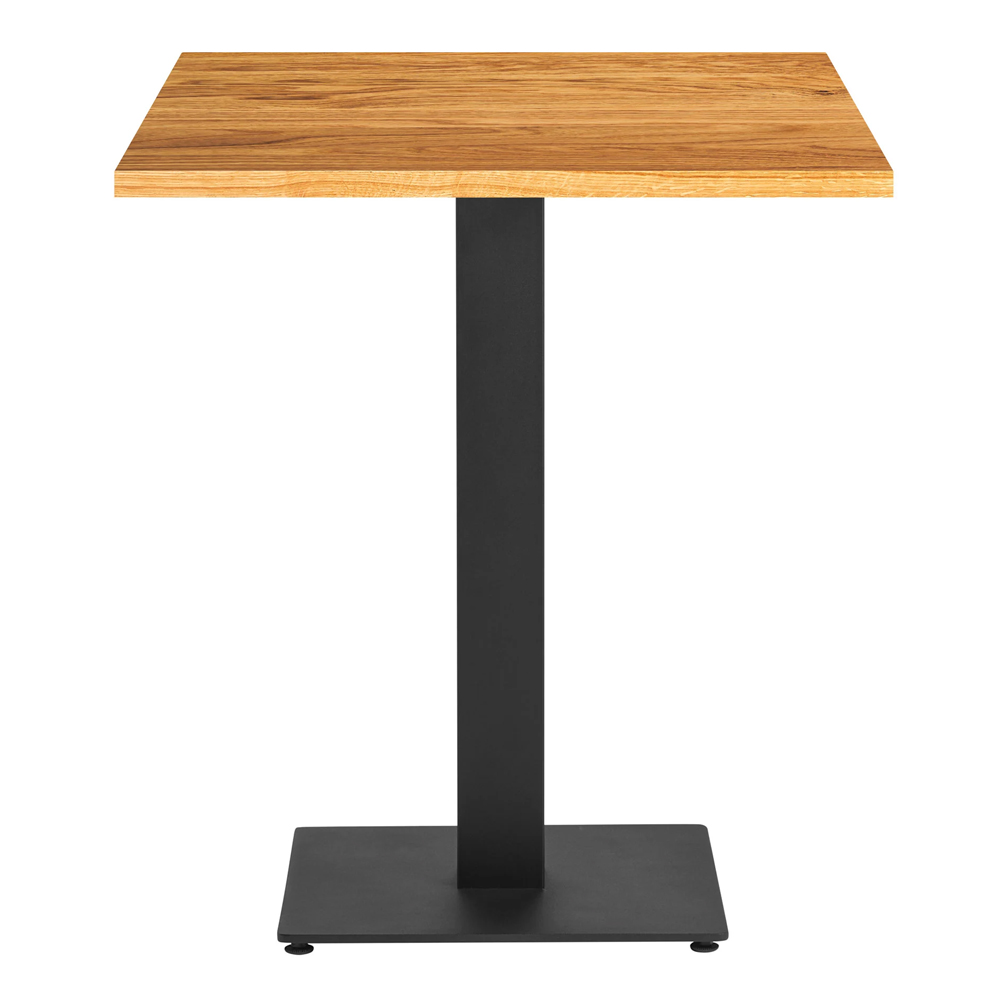 Corzano 60cm Square Solid Oak Top Dining Table with Bicton Black Base