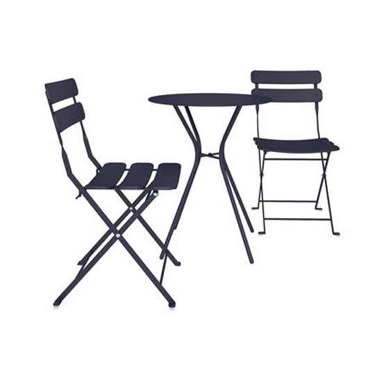 Crook Outdoor Metal Bistro Set With Round Table In Navy_3