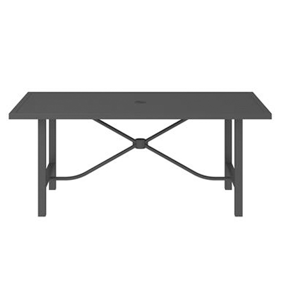Crook Outdoor Paloma Metal Dining Table In Charcoal Grey_2