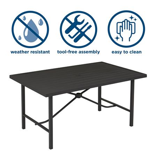 Crook Outdoor Paloma Metal Dining Table In Charcoal Grey_3