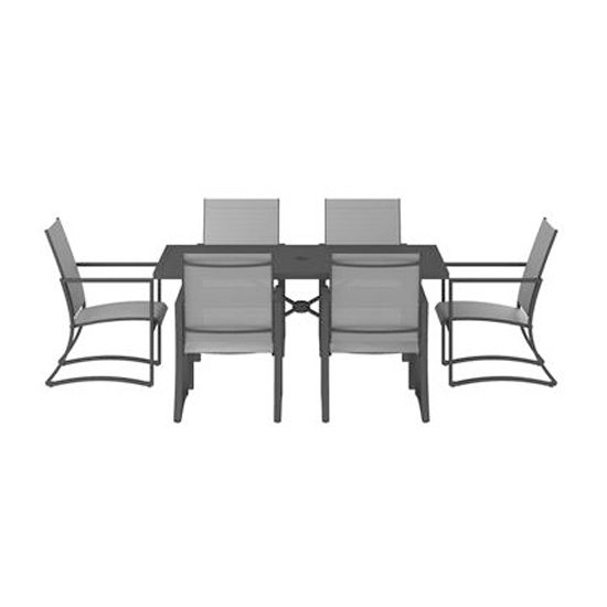 Cosco Outdoor Paloma Outdoor Metal Dining Set In Charcoal Grey