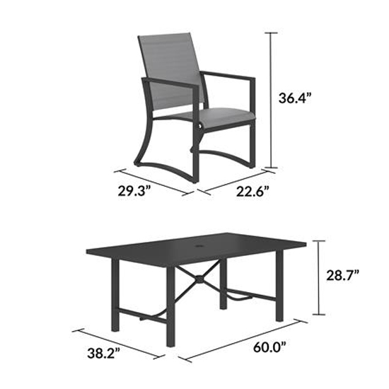 Crook Outdoor Paloma Outdoor Metal Dining Set In Charcoal Grey_5