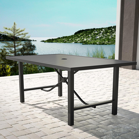 Crook Outdoor Paloma Outdoor Metal Dining Set In Charcoal Grey_6