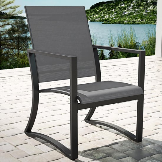 Crook Outdoor Paloma Outdoor Metal Dining Set In Charcoal Grey_7