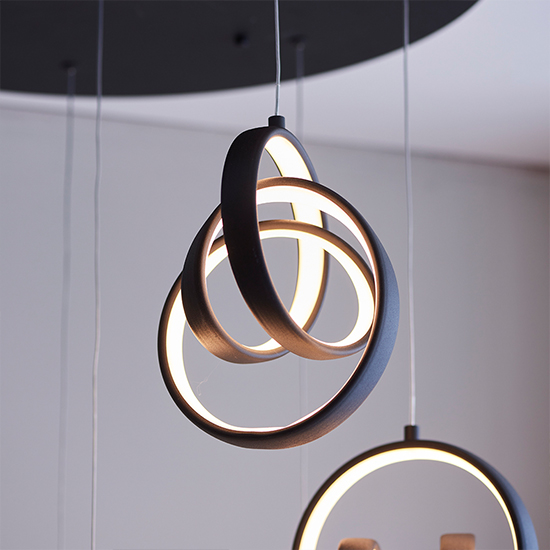 Cosma LED 8 Lights Pendant Light In Textured Black