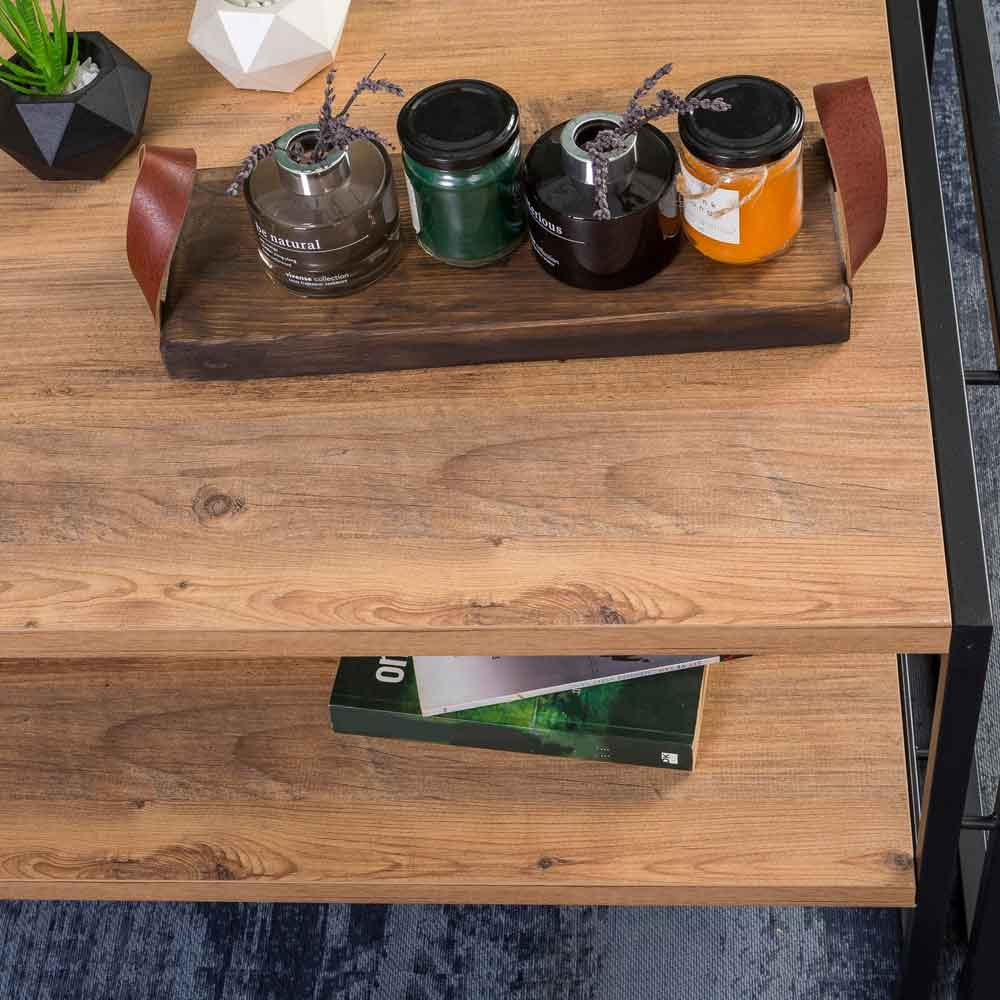 Cosmo Rectangular Wooden TV Stand and Coffee Table Set in Atlantic Pine and Black