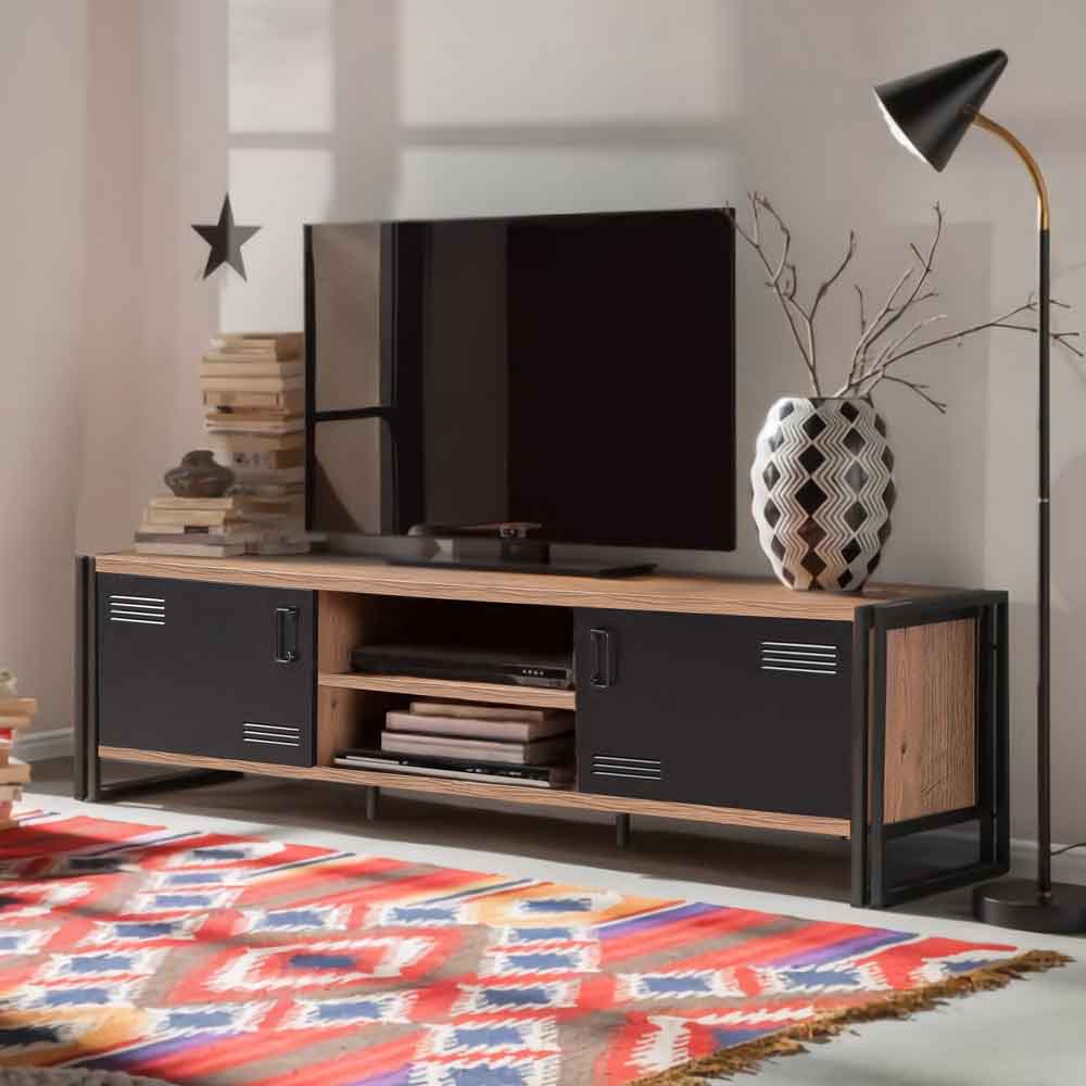 Cosmo Small Wooden Living Room Furniture Set in Atlantic Pine and Black
