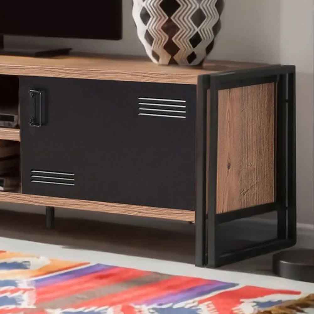 Cosmo Small Wooden Living Room Furniture Set in Atlantic Pine and Black