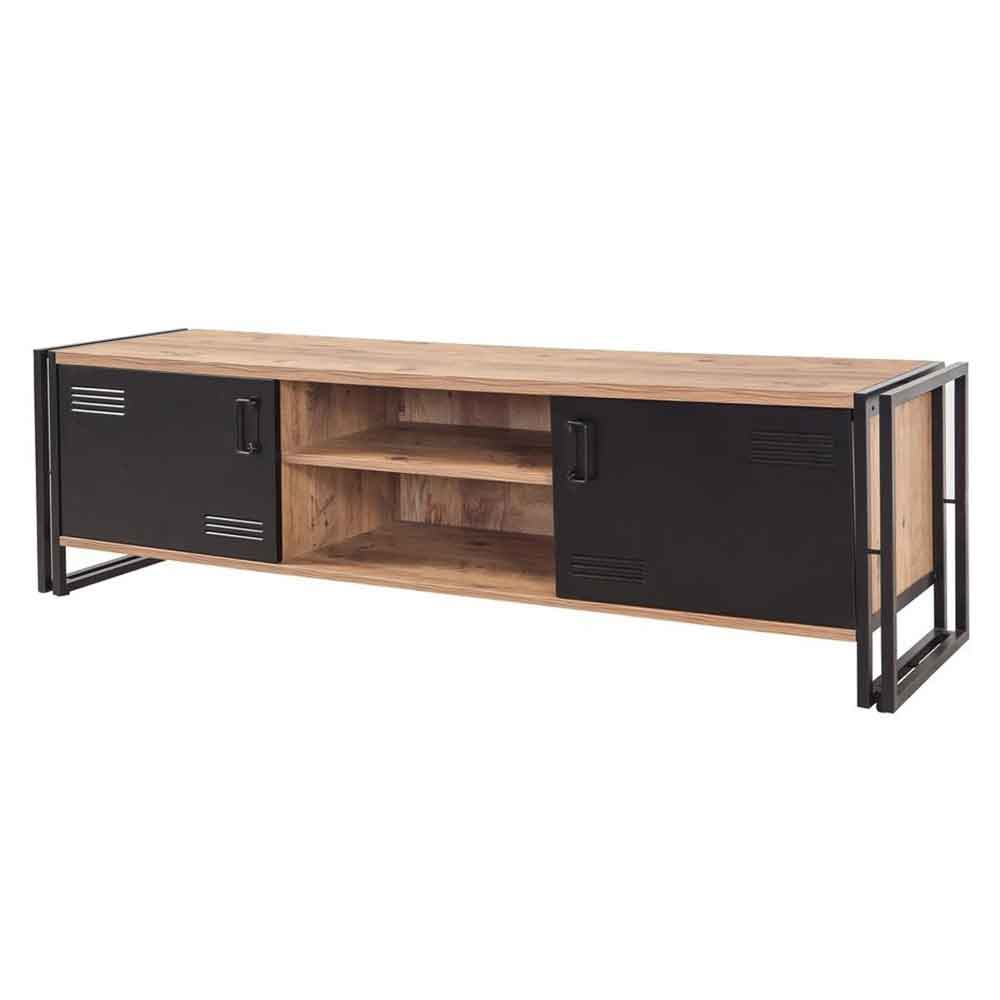Cosmo Small Wooden Living Room Furniture Set in Atlantic Pine and Black