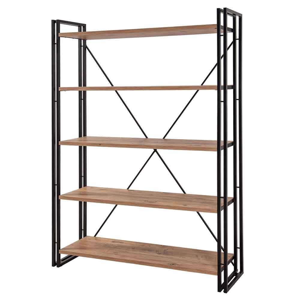 Cosmo Wooden Laptop Desk and Bookcase Set in Atlantic Pine and Black