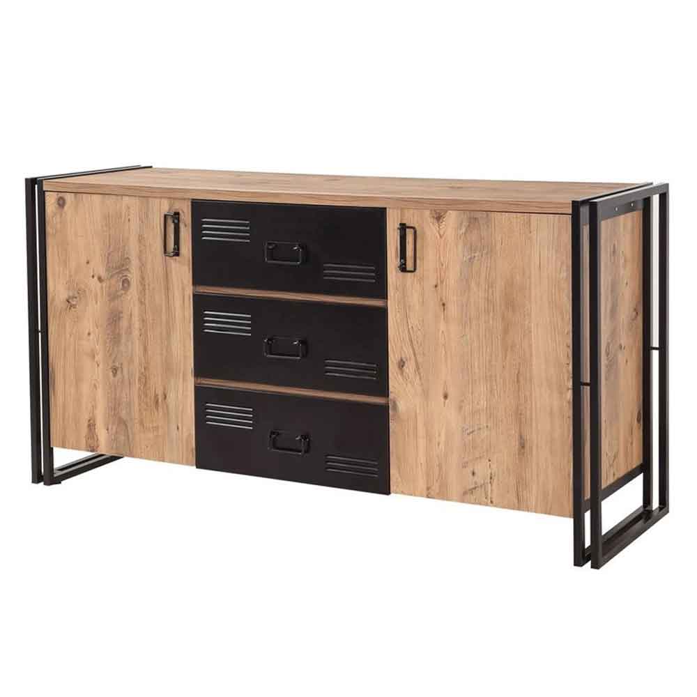 Cosmo Wooden Living Room Furniture Set in Atlantic Pine and Black