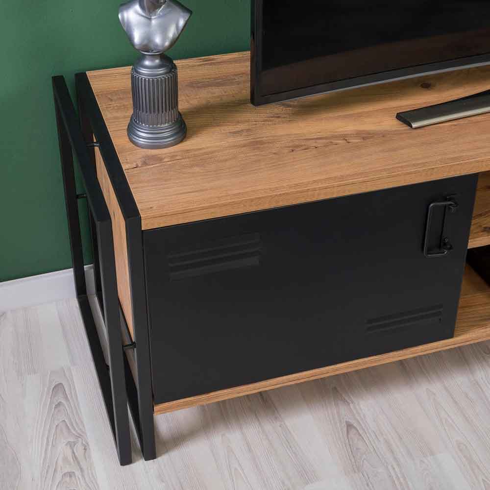 Cosmo Wooden TV Stand and Coffee Table Set in Atlantic Pine and Black
