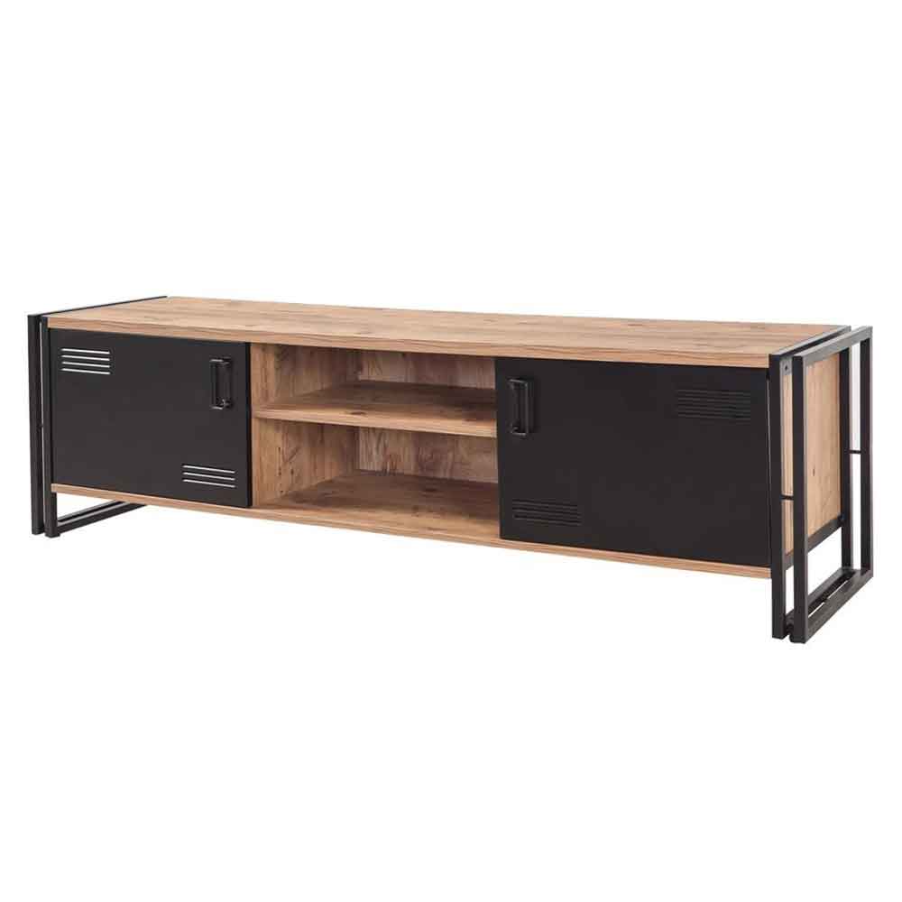 Cosmo Wooden TV Stand and Coffee Table Set in Atlantic Pine and Black