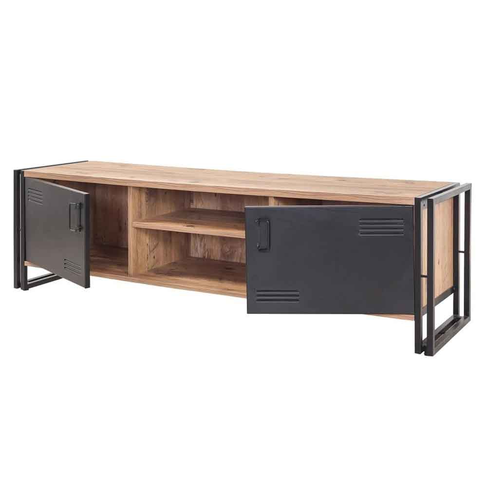 Cosmo Wooden TV Stand and Coffee Table Set in Atlantic Pine and Black