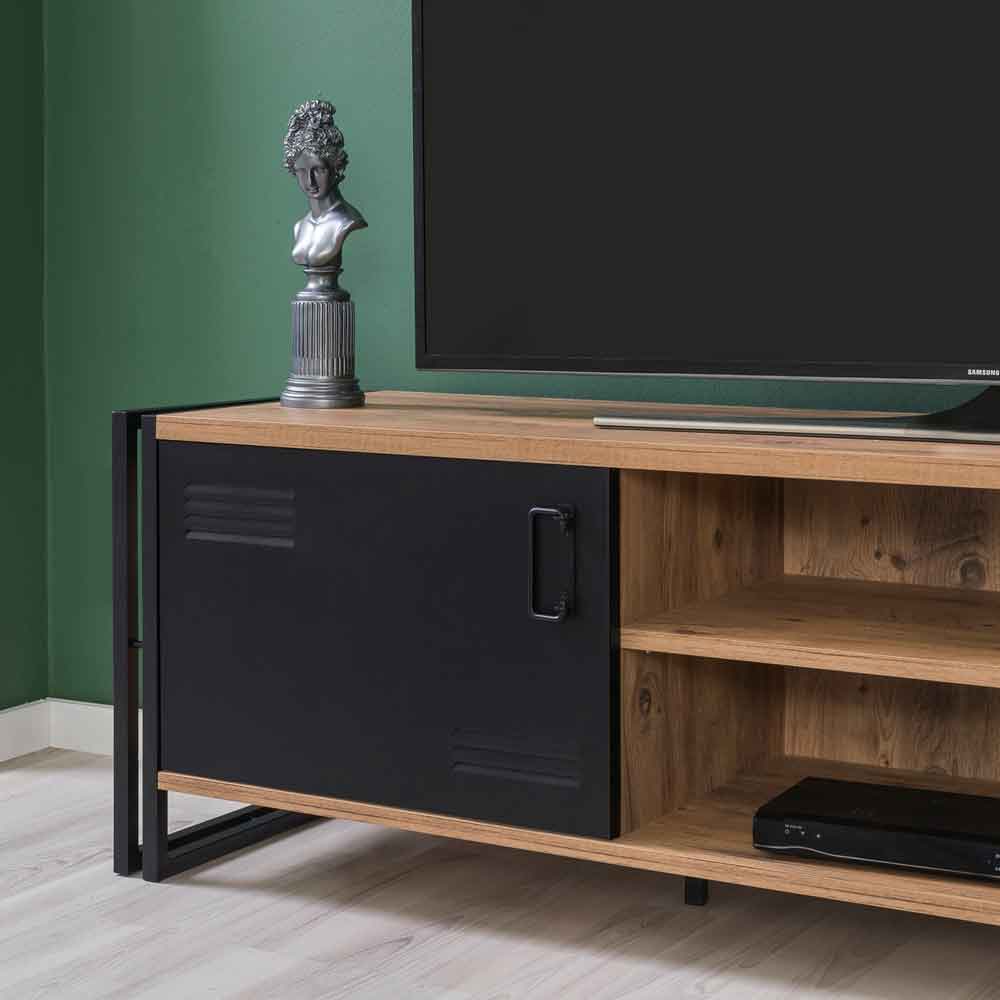 Cosmo Wooden TV Stand and Sideboard Set in Atlantic Pine and Black
