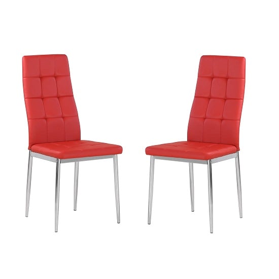 Cosmo Dining Chair In Red Faux Leather in A Pair Sale