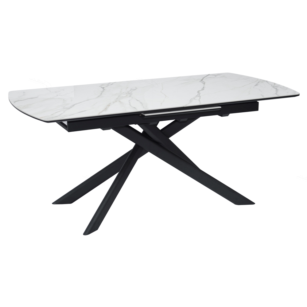 Costa Ceramic Marble Extending Dining Table In White