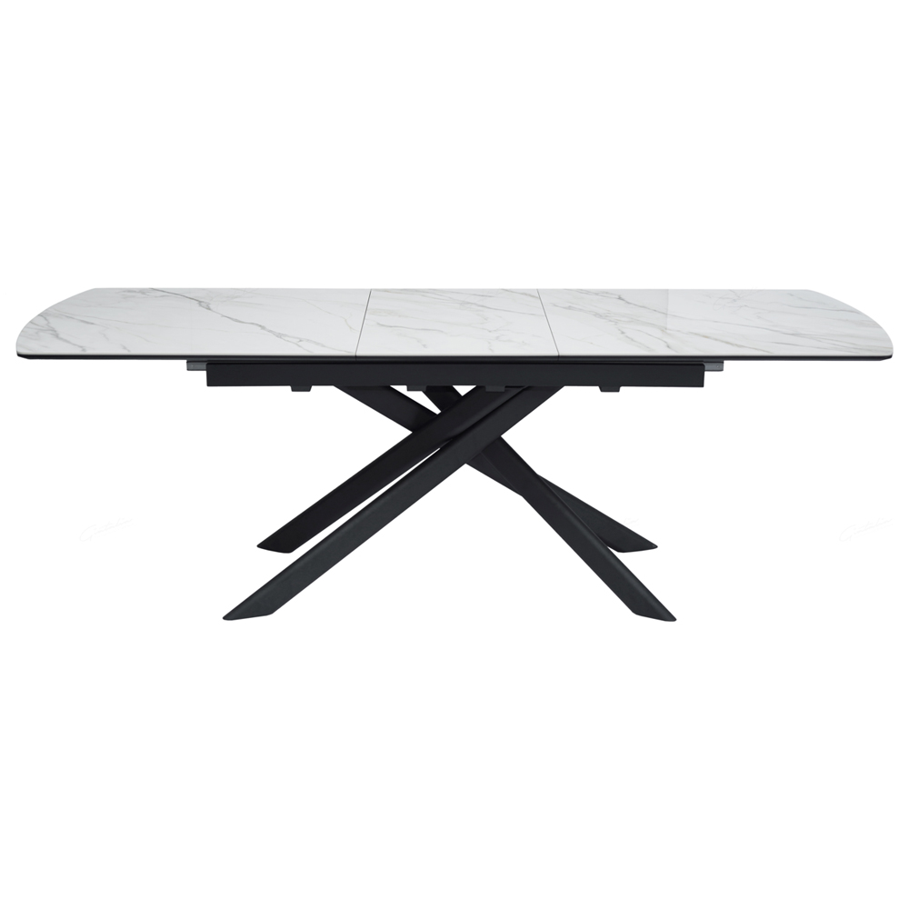 Costa Ceramic Marble Extending Dining Table In White