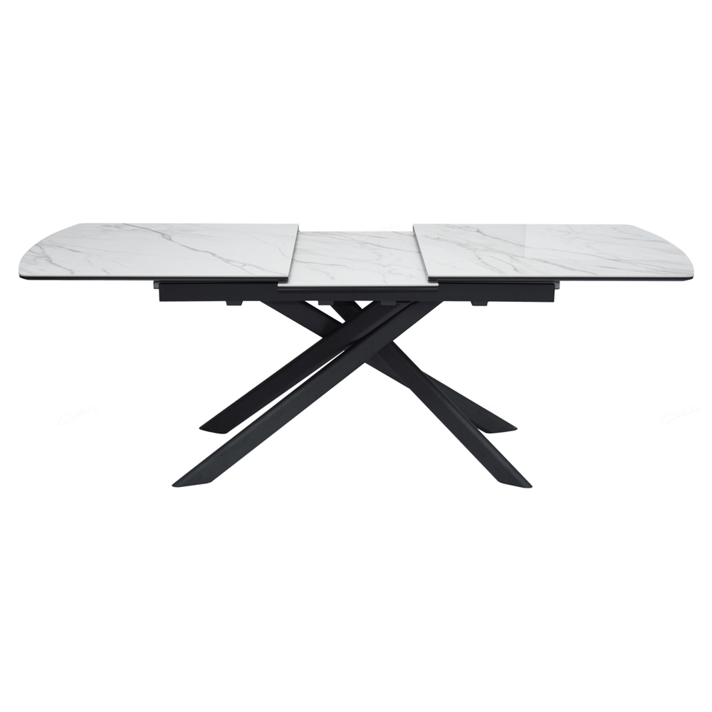 Costa Ceramic Marble Extending Dining Table In White