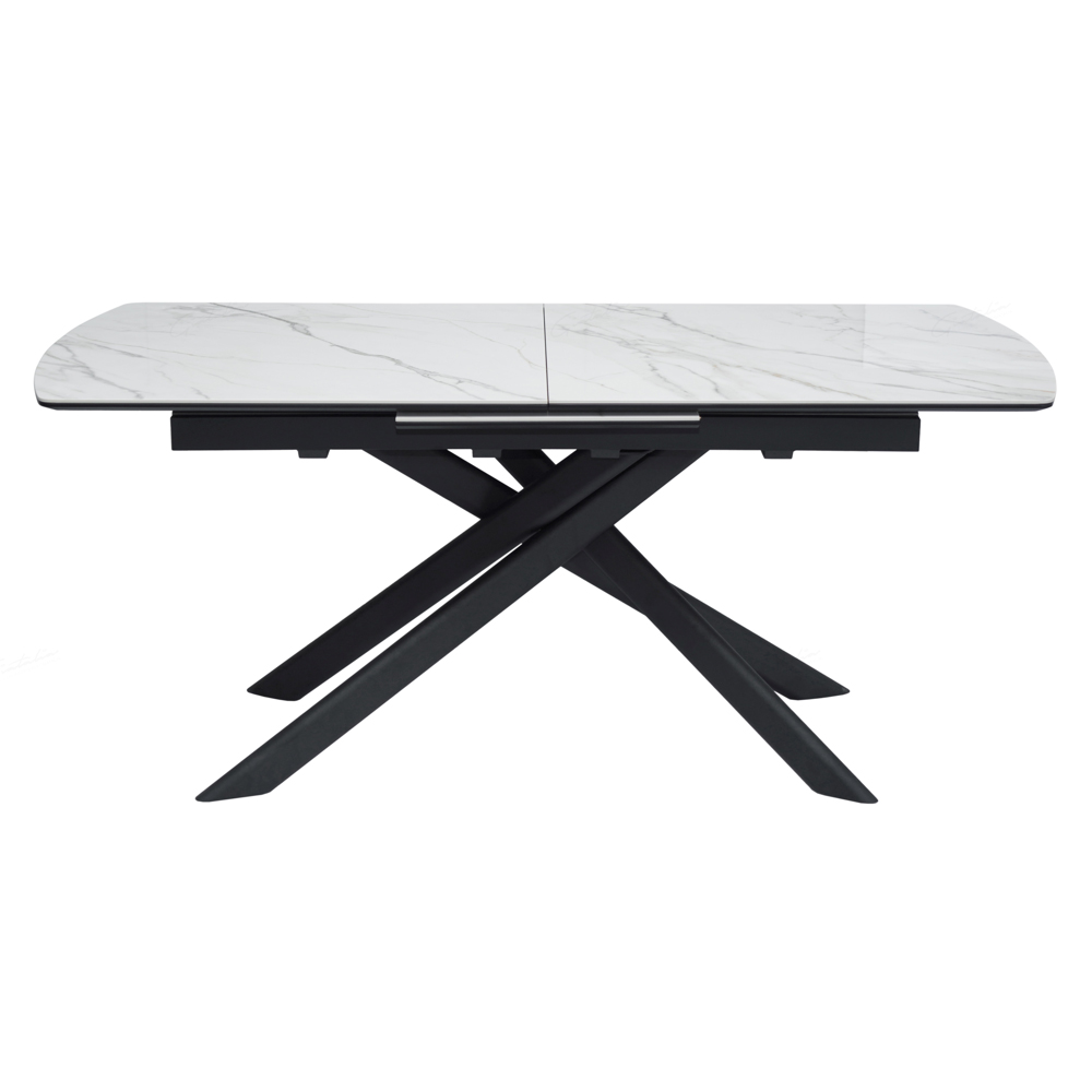 Costa Ceramic Marble Extending Dining Table In White