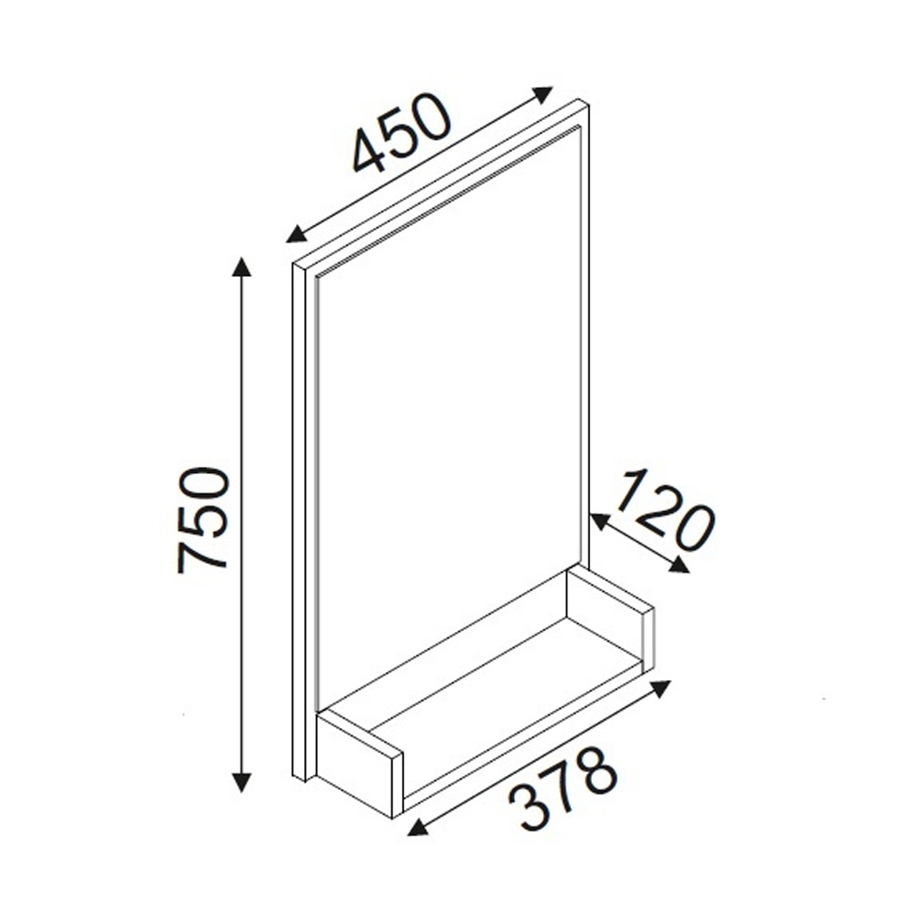 Costa Decorative Mirror with Black Wooden Frame