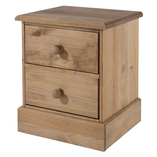 Costa Wide Bedside Cabinet In Antique Wax Finish Furniture In
