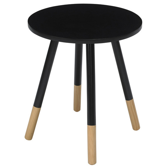 Product photograph of Costal Round Wooden Side Table In Black from Furniture in Fashion