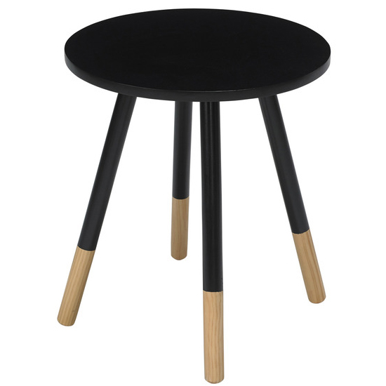 Costal Round Wooden Side Table In Black Furniture in Fashion