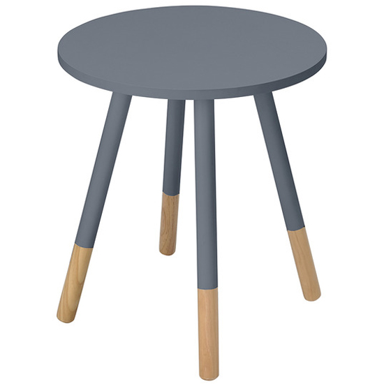 Product photograph of Costal Round Wooden Side Table In Grey from Furniture in Fashion