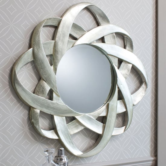 Costello Round Wall Bedroom Mirror In Silver Leaf_1